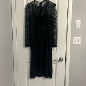 Zara Pleated & Lace Dress, Size XS